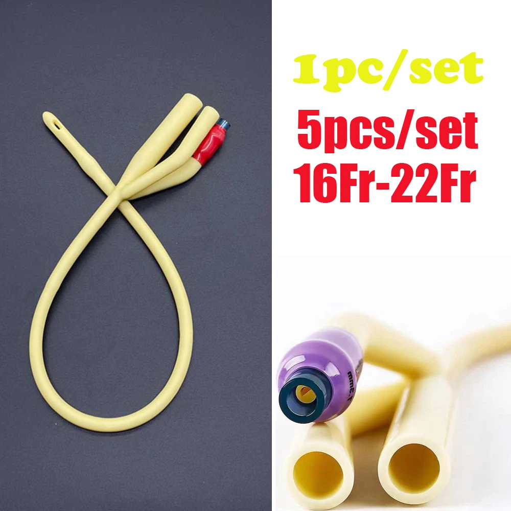 

1pc 5pcs/set 3 Way 16FR-22FR Latex Urinay Catheter Urology w/ Valve Urethral Catheter 100% latex
