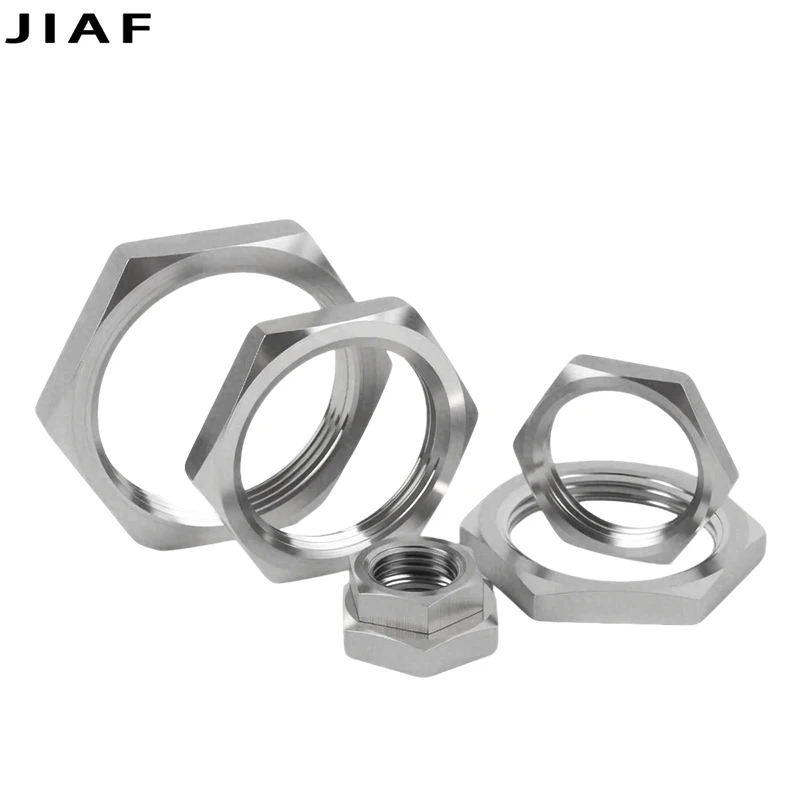 304 Stainless Steel Thin Hex Nut M8-M63 Fine Thread Lock Nut M20*1.5 Pitch1.5mm M22 M25 M32 G1/2 G3/4 G1 BSP Pipe Thin Nut 1Pcs