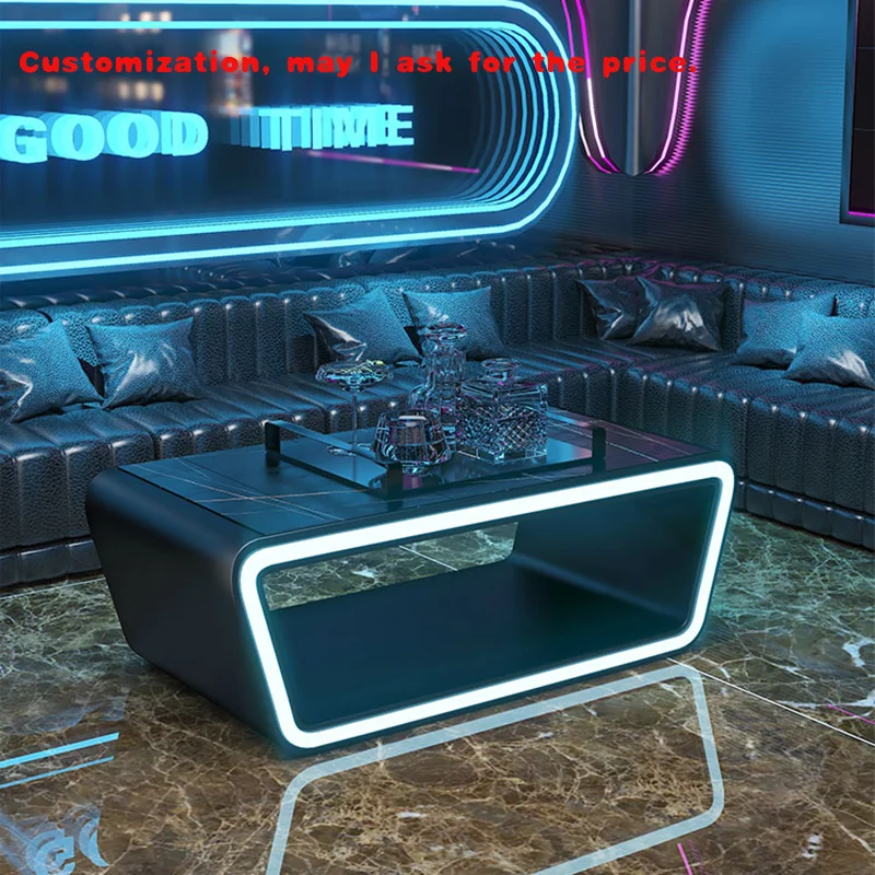 custom.Luxury Design Commercial Bar Nightclub Pub Bistro Lounge Led Table Stainless Steel RGB Color Wine Counter Light up Furnit