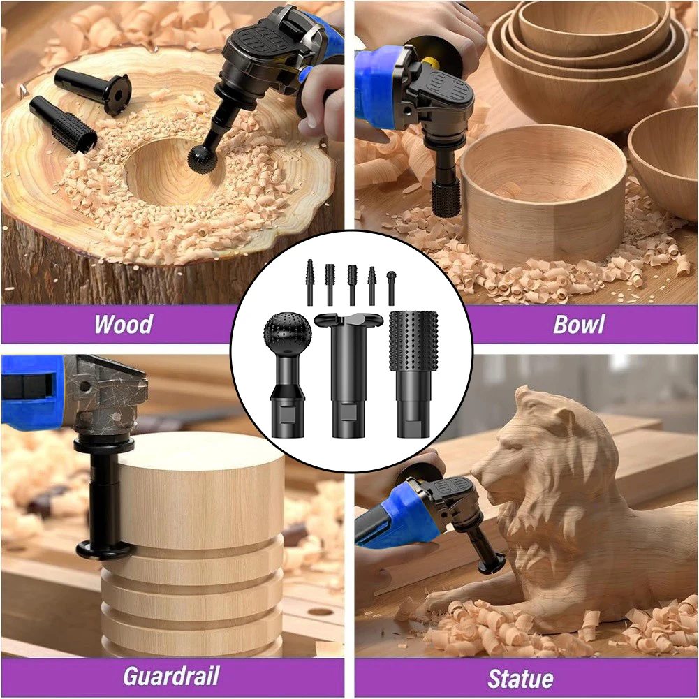 kit-de-8-fraises-rotatives-a-pointe-spherique-pour-la-sculpture-sur-bois-pour-meuleuses-d'angle-et-perceuses-avec-3-tailles-et-5-mini-limes