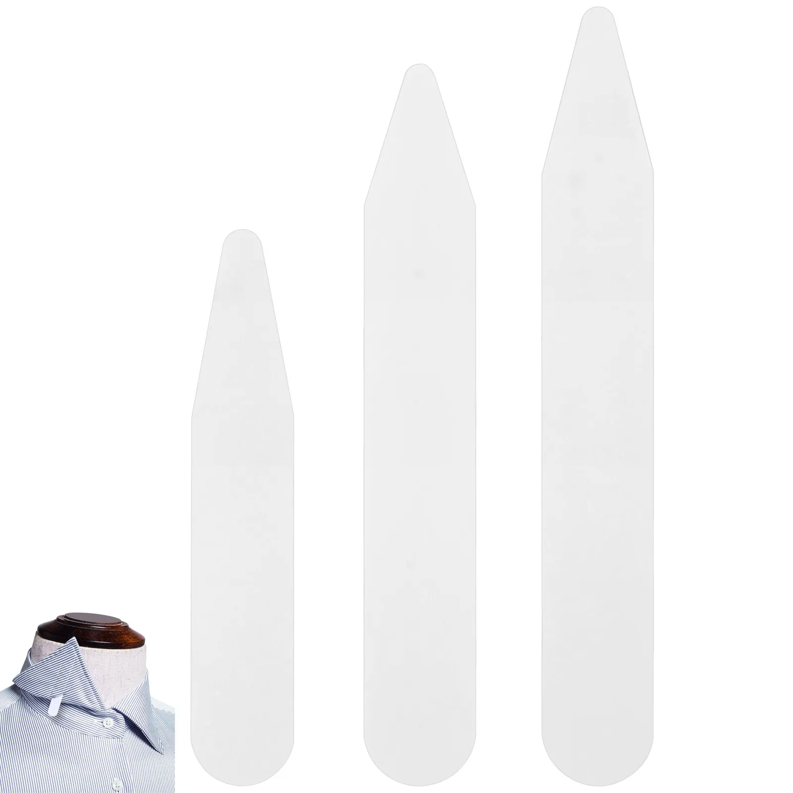 

200 шт. белых пластиковых воротников для рубашек, 2,5 см, 26 дюймов, 65 см, 28 дюймов, 7 см, мужские аксессуары