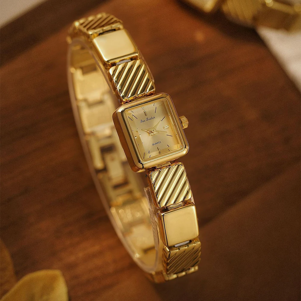 นาฬิกาข้อมือผู้หญิง BS Bee Sister สไตล์วินเทจ แฟชั่นลำลอง เรียบหรู น้ำหนักเบา กันน้ำ ระบบควอตซ์