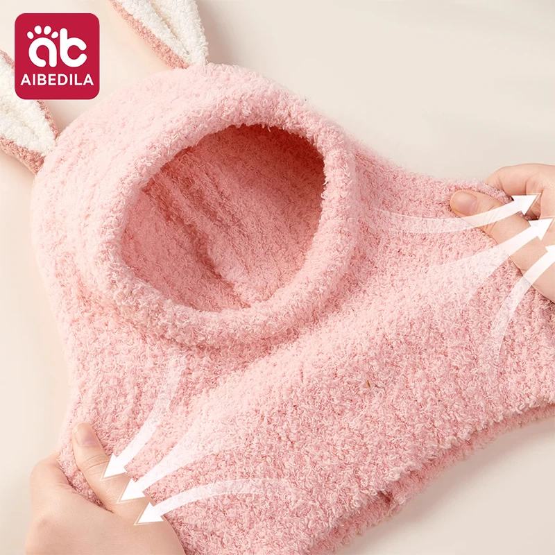 ベビー帽子スカーフセット 冬用暖かいスカーフ一体型帽子 首耳保護ヘッドギアキャップ 子供用新生児キッズギフト 0-6歳