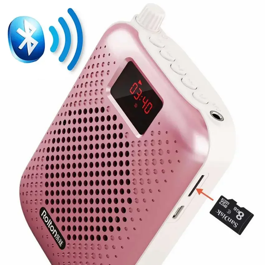 Rolton K500 Bluetooth Voice Amplifier Booster Megaphone Speaker Loudspeaker Microphone for Teaching Tour Guide Sales Promotion