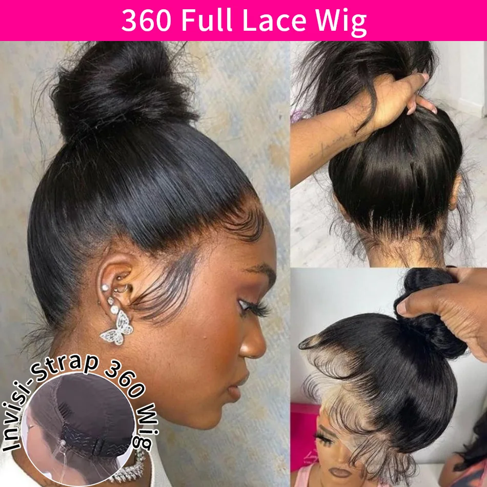 

360 Full Lace Wigs Straight Human Hair Wigs 13X4 Lace Frontal 30 40 Inch Hd Lace Front Wigs 230 Density Brazilian Hair For Women