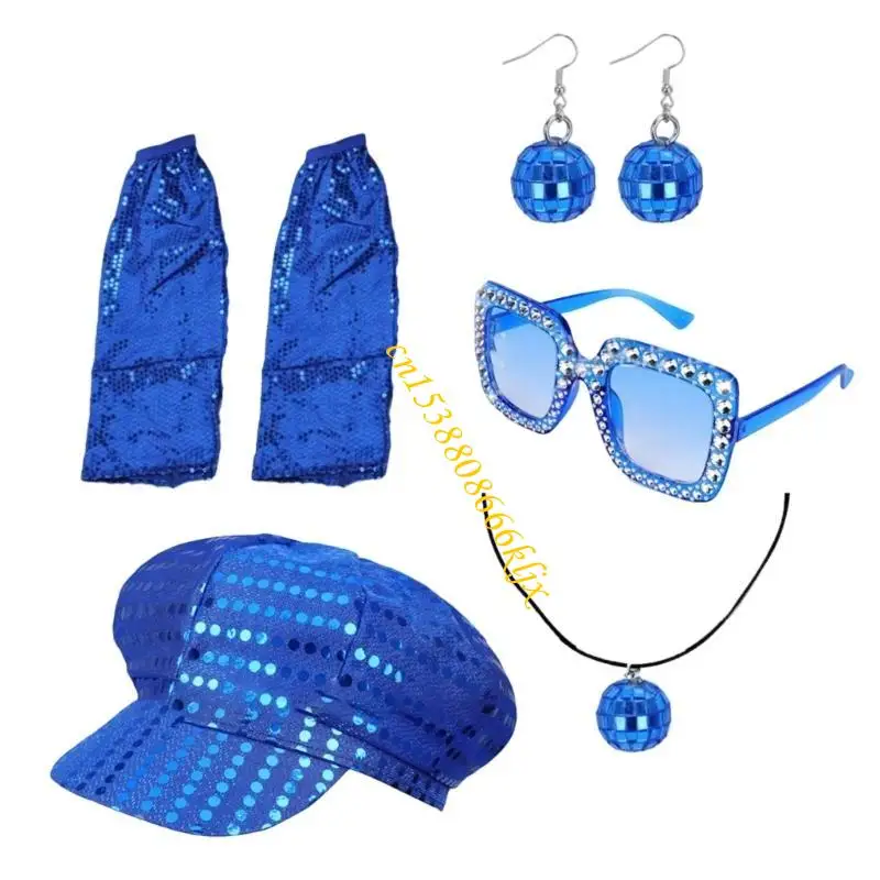 

Disco Costume Outfits,50s 60s 70s 80s Disco Accessories for Halloween Cosplay 066C