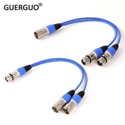 Balanced XLR Mic Y Splitter Audio Cable XLR Gold Plated Plug Mic Adapter Cable XLR Male to Dual XLR Female Y Cord 0.3M-15M