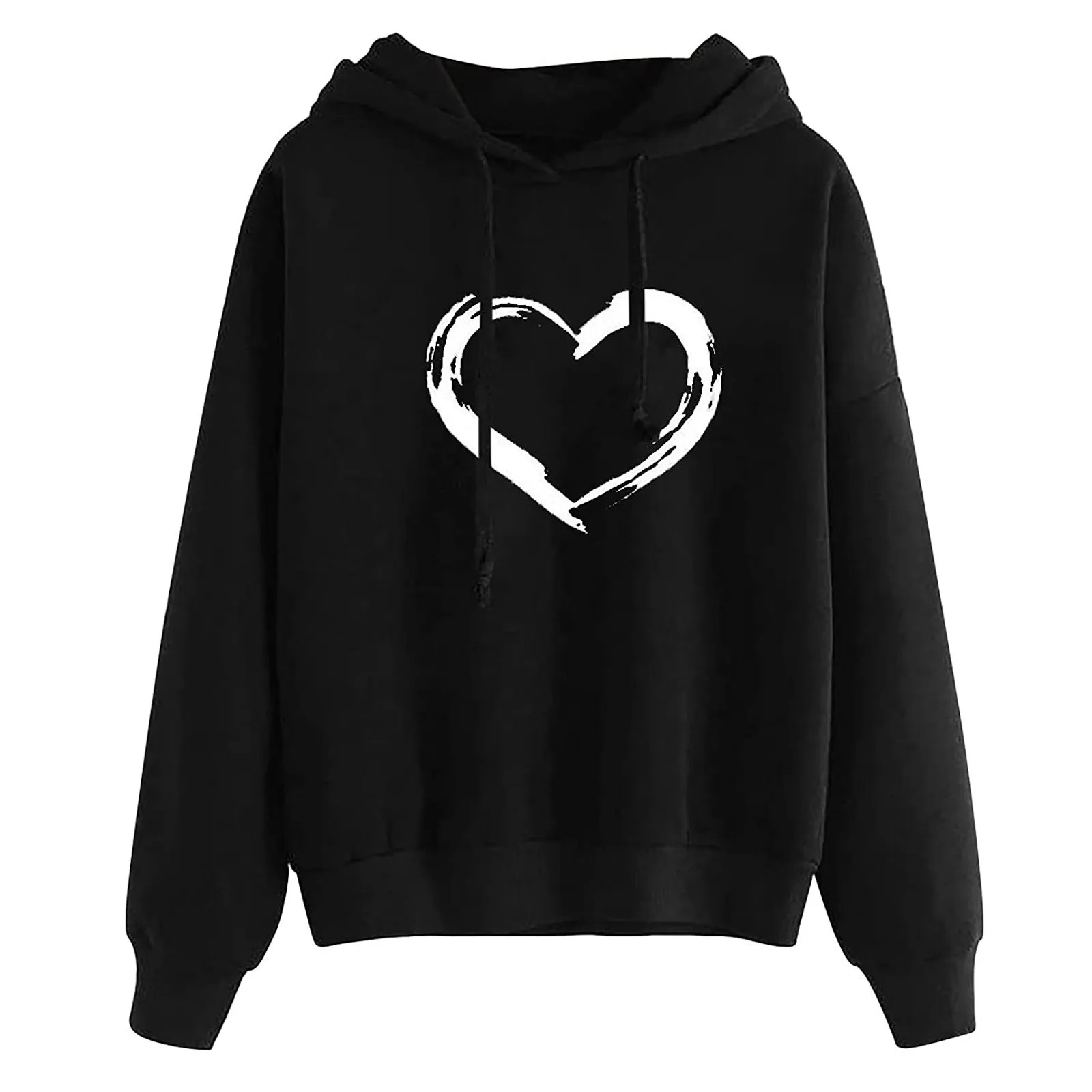 

Bright Sweatshirt Printing Heart Color Hoodies Sleeve Comfy Women's Long Hoodies Women Size Medium Zipper Hoodies for Women