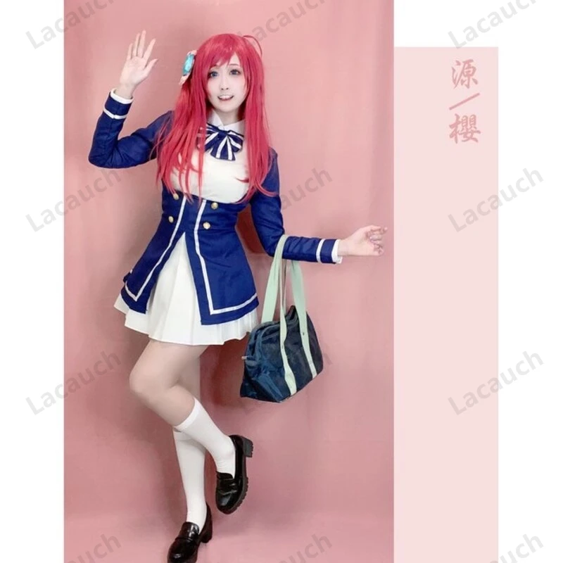 أزياء كوسبلاي أنيمي التأثيرية زومبي لاند ساغا ساكورا ميناموتو أزياء تنكرية للنساء أزياء لوليتا فستان شعر مستعار زي الهالوين Co