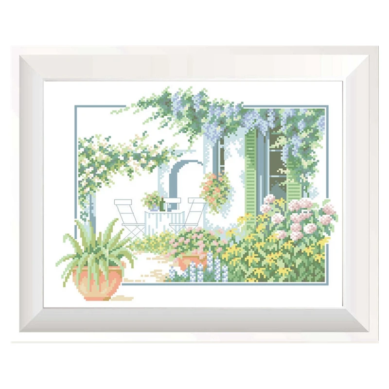 Cross-stitch kit DIY embroidery toolkit Optional printed patterns Handmade cross-point kit Saga summer afternoon landscape