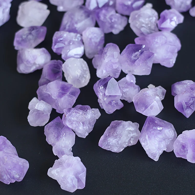 Natural Amethyst Flower Druzy Small Rough Chips Raw Crystal Gravel For Aquarium Succulent Vase Filling DIY Craft Decor Stones
