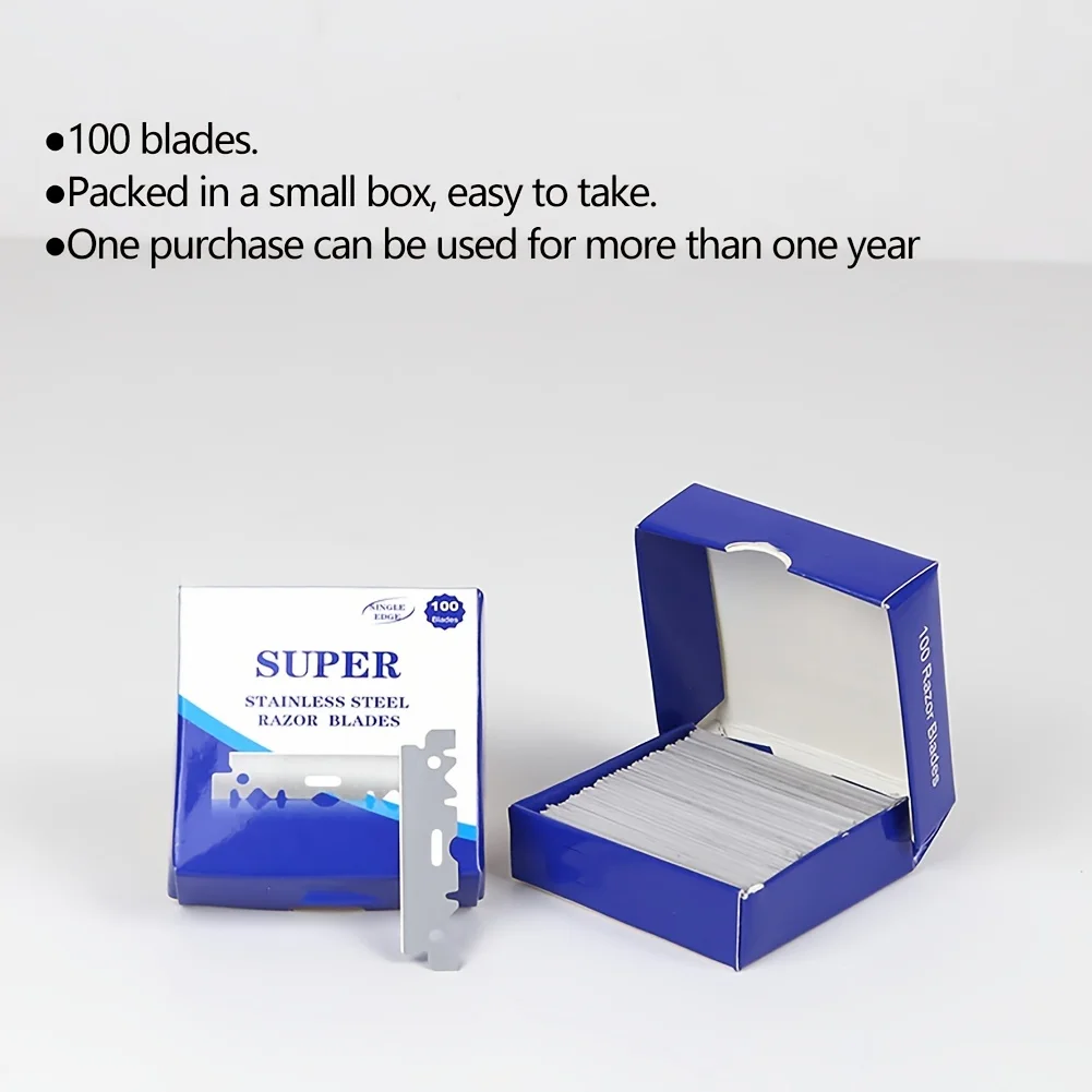 200/100PCS Single-sided Razor Blades Stainless Steel Safety Razor Blades For Shaving Razor Replace Men Shaver Barber Blade Tool