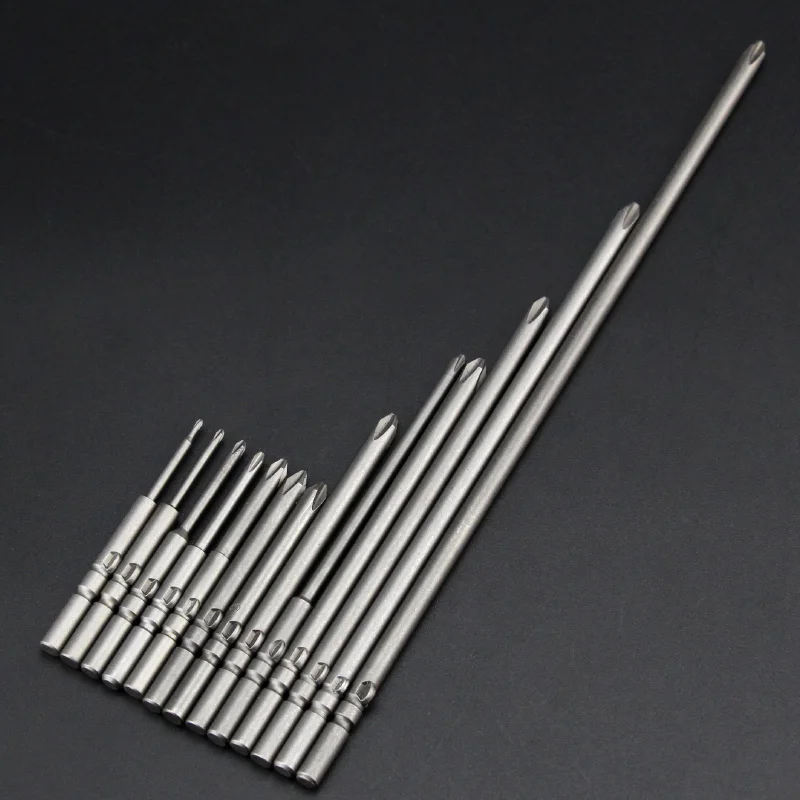 Brocas de destornillador eléctrico de cabeza cruzada magnética larga, puntas de destornillador de aleación de acero, PH00, PH0, PH1, PH2, 801, 5mm