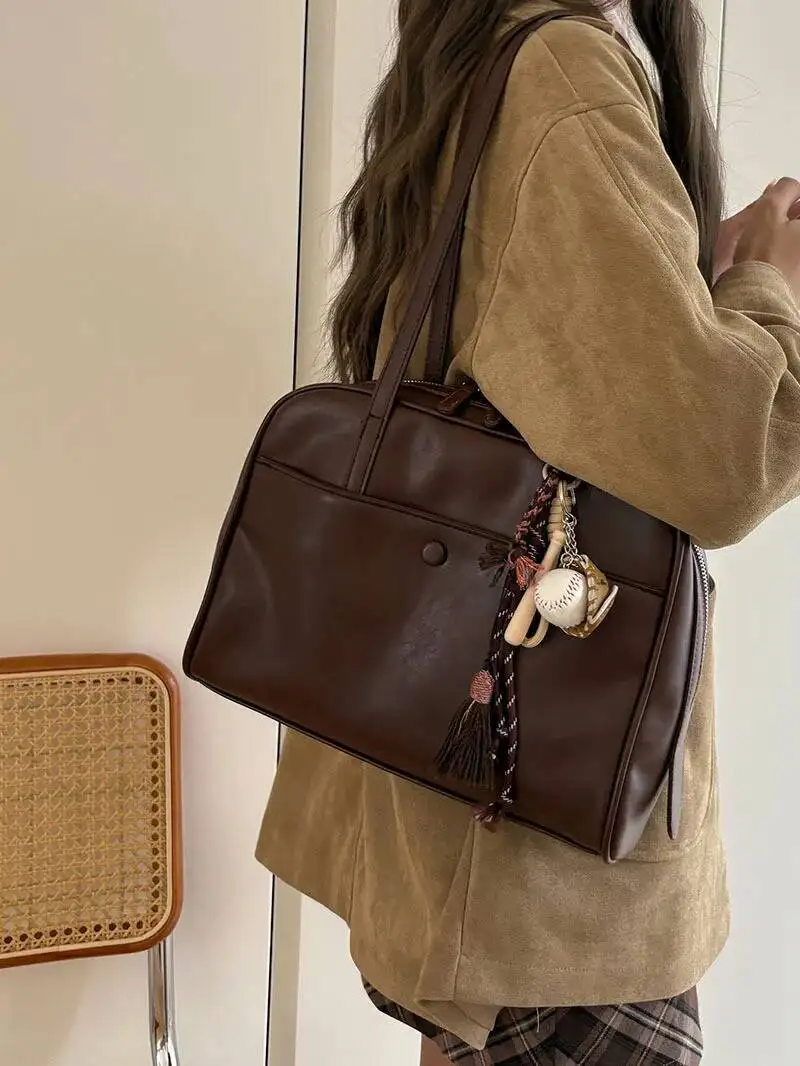 Bloom Retro Coffee Shoulder Bags Wallet Women Pu Leather Soft Bagutte Female Large Capacity Tote Bag Handbag Сумка Женская