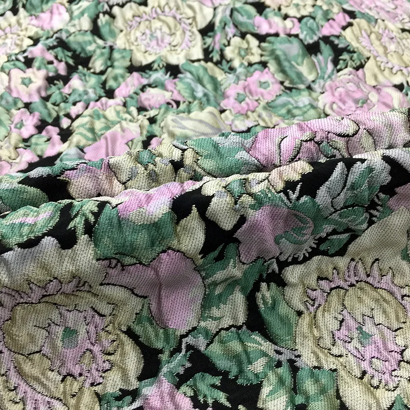 Imagem -02 - Tecido Jacquard com Fios Tingidos Tecidos Macios da Moda Passarela Design de Costura Faça Você Mesmo Pano por Atacado a Metro Vestido de Primavera e Verão