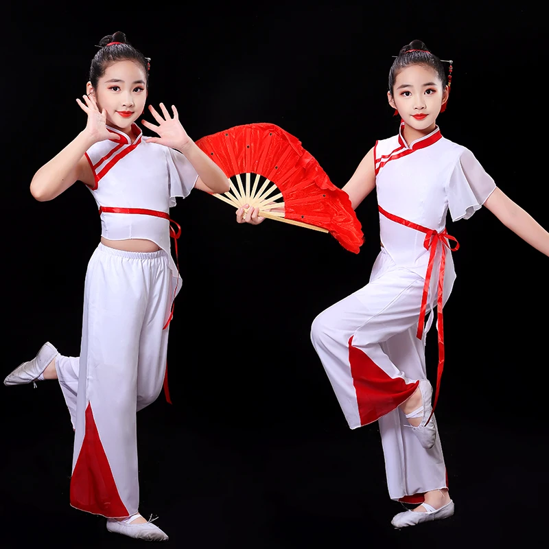 Children's dance performance costume, classical dance performance, Chinese style practice costume, fan dance