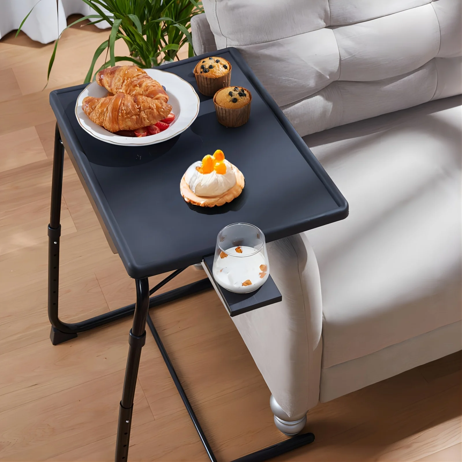 2pcs Adjustable TV Tray Table - Bed And Sofa Dining Table For Eating, Folding Table, Multi-functional Folding Sofa Table