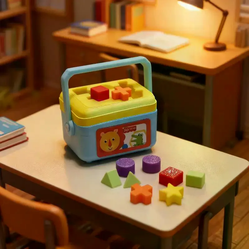 1 Set Doll House Nursery Decoration Photography Prop Miniature Shape Sorting Toy Box Dollhouse Educational Toy Model