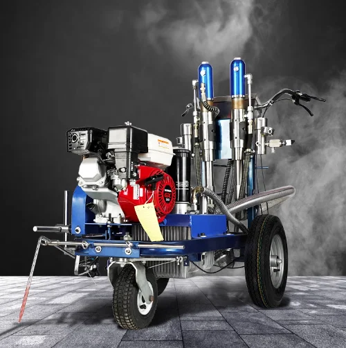 Cold Spray Plunger Pump Double G-u-n Marking Machine Hand Push Road Field Line Hydraulic Road Marking Car Paint Marking Machine