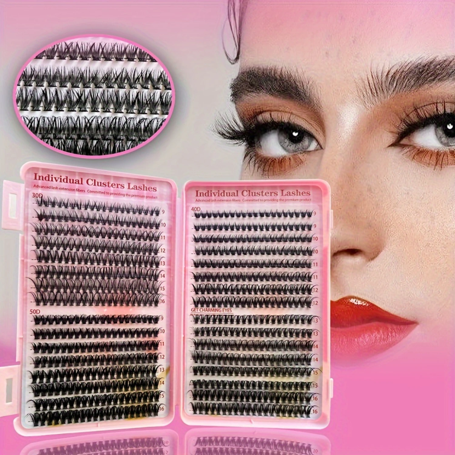 

30D 40D 50D Faux Mink Eyelashes Cluster 0.07mm D Curling 9-16mm Mix Natural Eyelash Extension 3D Volume Individual Eyelash Clust
