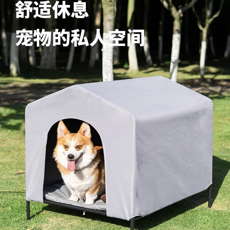 Dog kennel pet elevated, sunshade, windproof and waterproof large dog garden sunscreen, all-season dog tent