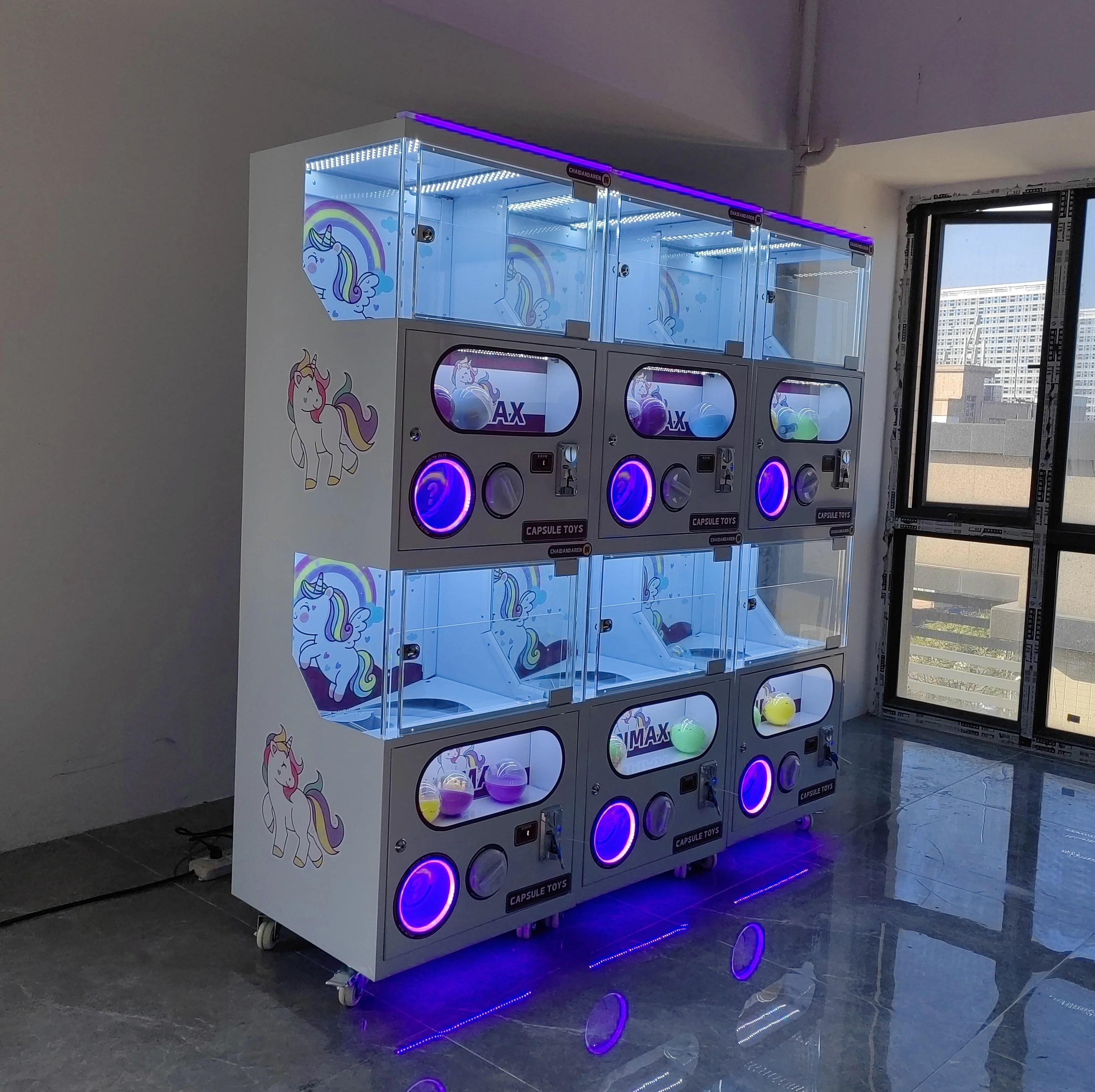 

Дешевый торговый автомат с монетоприемником Gashapon Gacha Gachapon, двухъярусная игрушка, капсульный шар, конфеты, игрушки, электронный подарочный автомат