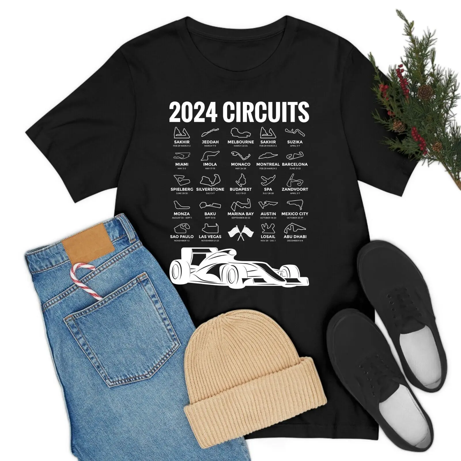 2024 Schedule Formula Racing Formula Car Retro Vintage T-Shirt For Men Women