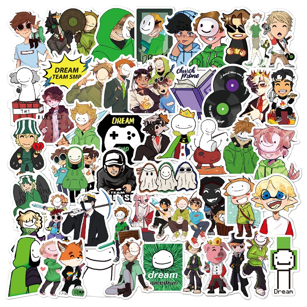 10/30/50pcs Dream Smp Game Stickers Anime Graffiti Sticker Decoration Water Bottle Notebook Phone Case Decals for Kids Toy Gift