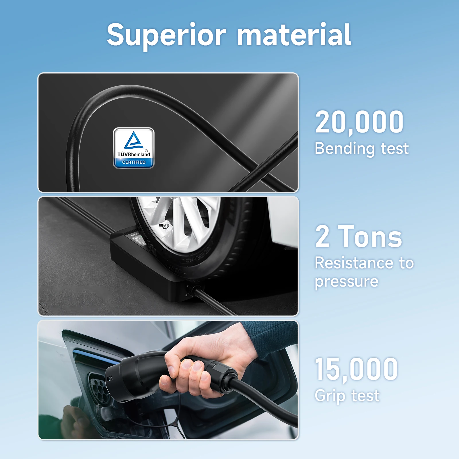 AFYEEV EV Charger แบบพกพา Type2 / GB/T ปลั๊ก 16A 1 เฟส 3.5KW Type1 3.5m Wallbox สถานีชาร์จสําหรับยานพาหนะไฟฟ้า