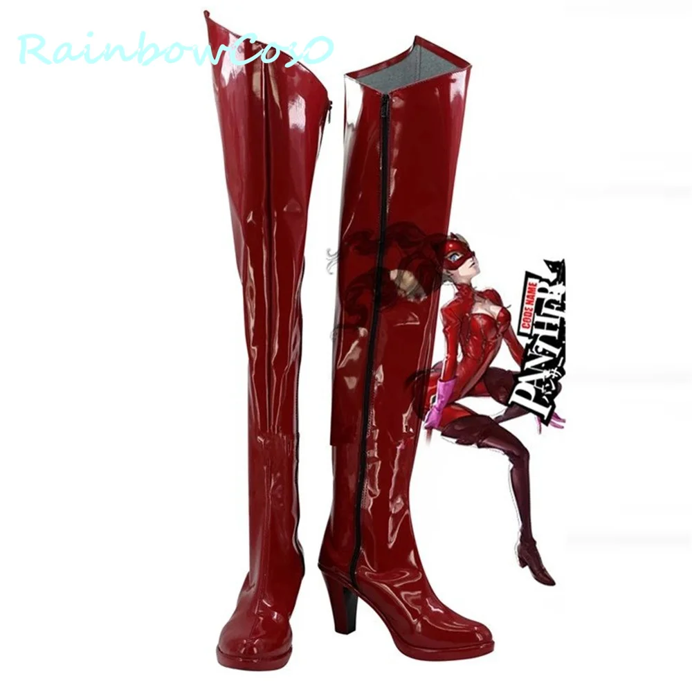 Persona 5 PANTHER Anne Takamaki Games personalizza Cosplay tacchi alti scarpe stivali Rainbowcos0 W3073