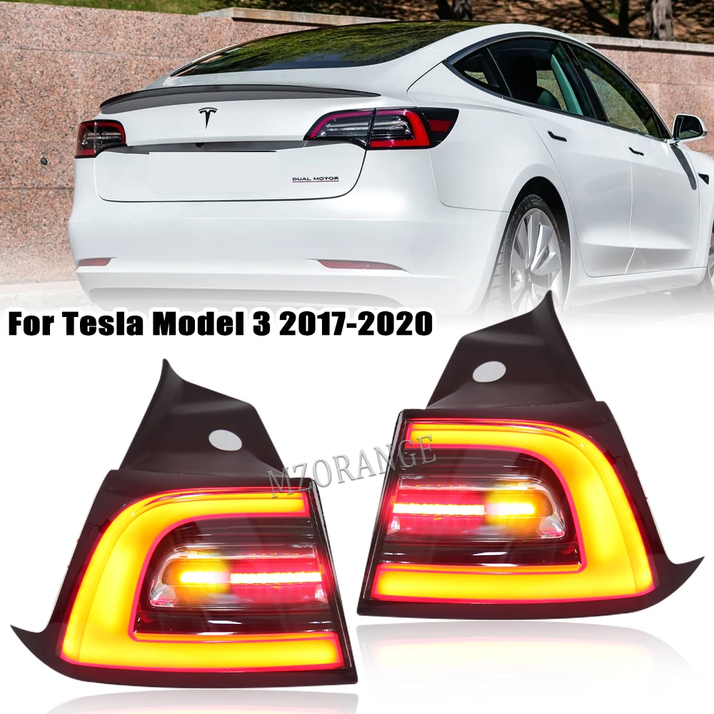 

Car Taillight Rear Bumper Warning Brake Lamp For Tesla Model 3 1077397 1077398 2017 2018 2019 2020 Tail Outside Signal Light