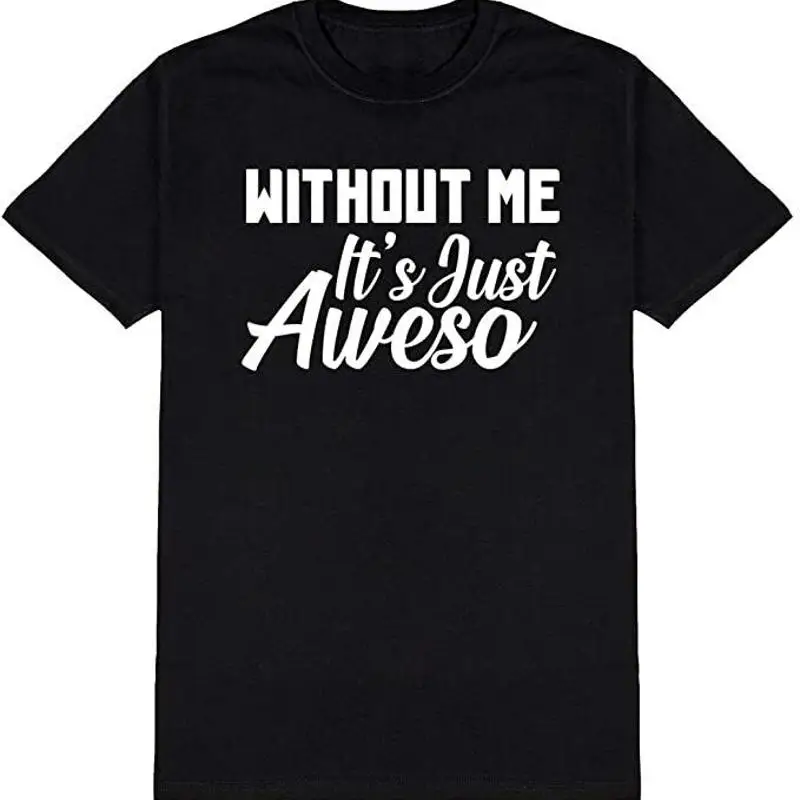 

Черная хлопковая футболка с короткими рукавами Without Me It's Just Aweso