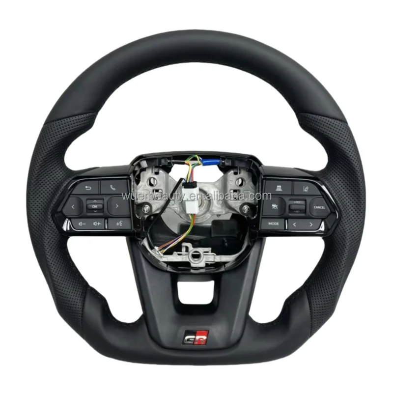 New Luxury Sports Design Leather Carbon Fiber Steering Wheel for Toyota Land Cruiser LC200 LC300 Without airbags view 6