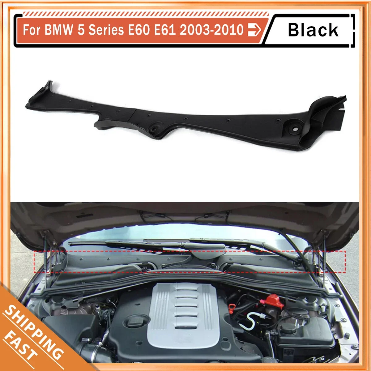 For BMW E60 E61 2004-209 51717027083 Front Windshield Cowl Wiper Panel Cover LHD RHD Compatible