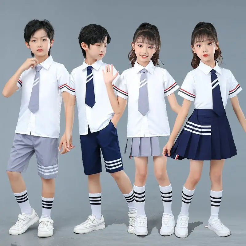 Childrens Performance Uniform Set School Team Outfit Kindergarten Nurserywear Primary Summer graduation photo outfits