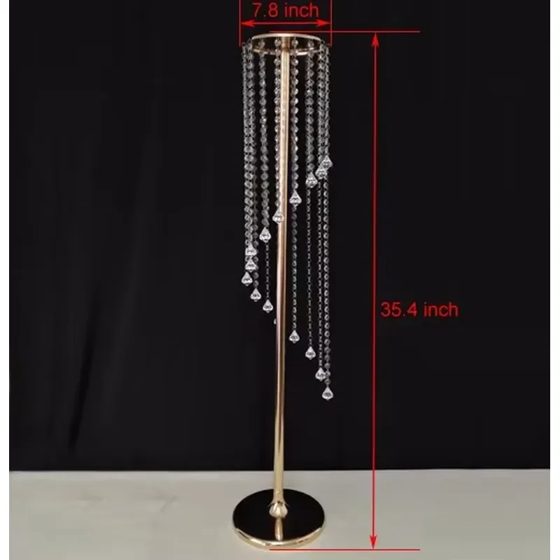 for 90cm High Crystal Flower Stand Pillar for Wedding Walkway