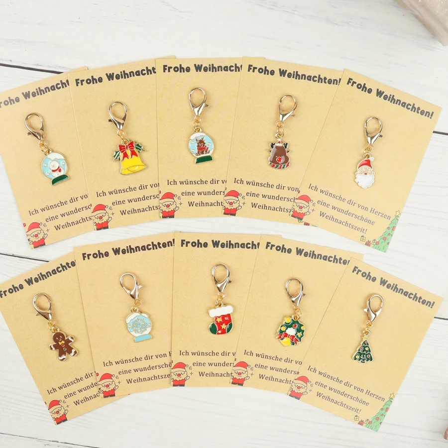 10 Pieces/20 Pieces Christmas Keychain Pendants, Thank You and Blessing Themed Keychains, Unique Thank You Gifts, Friendship Gifts, Featuring Designs of Santa Claus, Gingerbread Man, Bells, Reindeer, Etc., Suitable as the Most Festive Gifts for Family and Friends, Christmas Gifts, Holiday Keychains, Seasonal Accessories, Great Gift Items, Blessing Gifts.