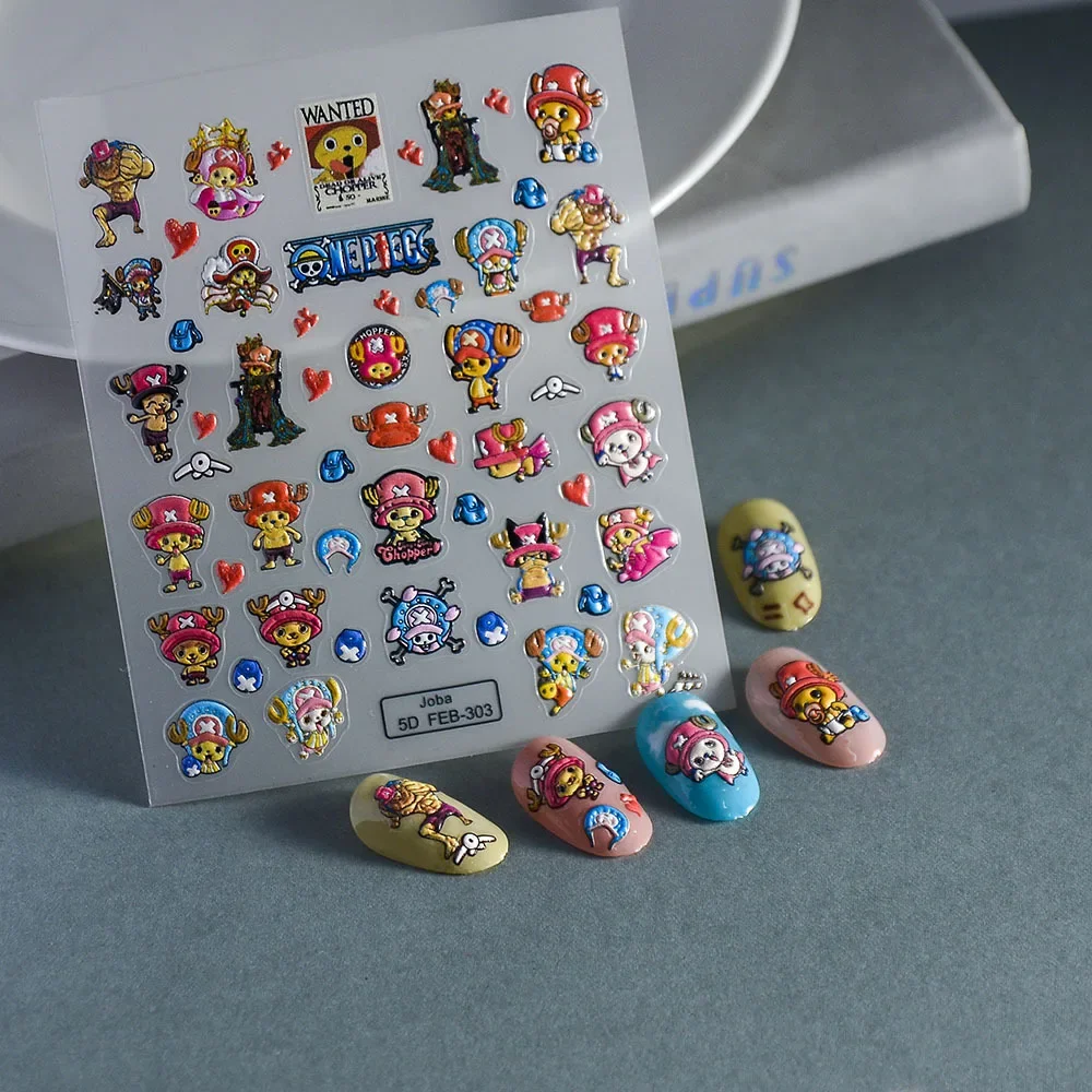 One Pieces 5D Adhesive Stickers Nail Decals Nails Art Manicure Supplies Decoration Cartoon Sticker Nail Parts Slider Accessories