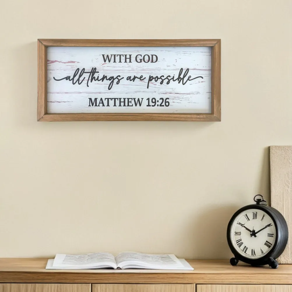 Rustic Wooden Bible Wall Plaque Inspirational Christian Wall Sign for Home Office Church Spiritual Quote Farmhouse Decor