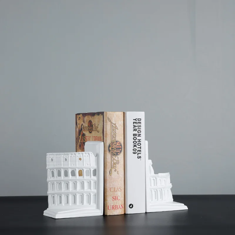 

Винтажная римская архитектурная модель, книжный держатель, современный минималистичный держатель для книг в форме белого дворца, украшение для дома