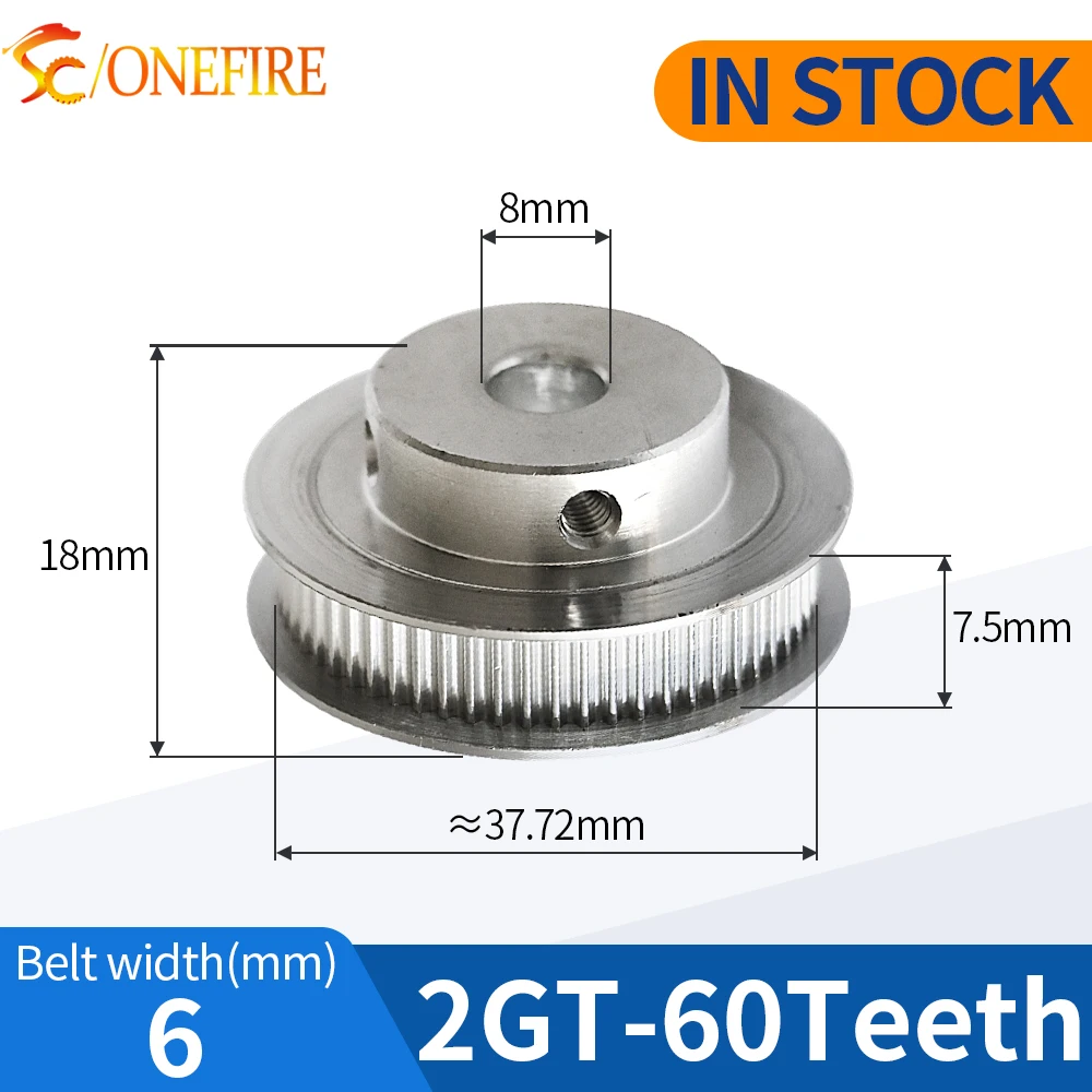 2 Set Timing Belt Pulley GT2 60teeth 15teeth Reduction 4:1/1:4 3D printer accessories belt width 6mm Bore 8&5mm CNC accessories