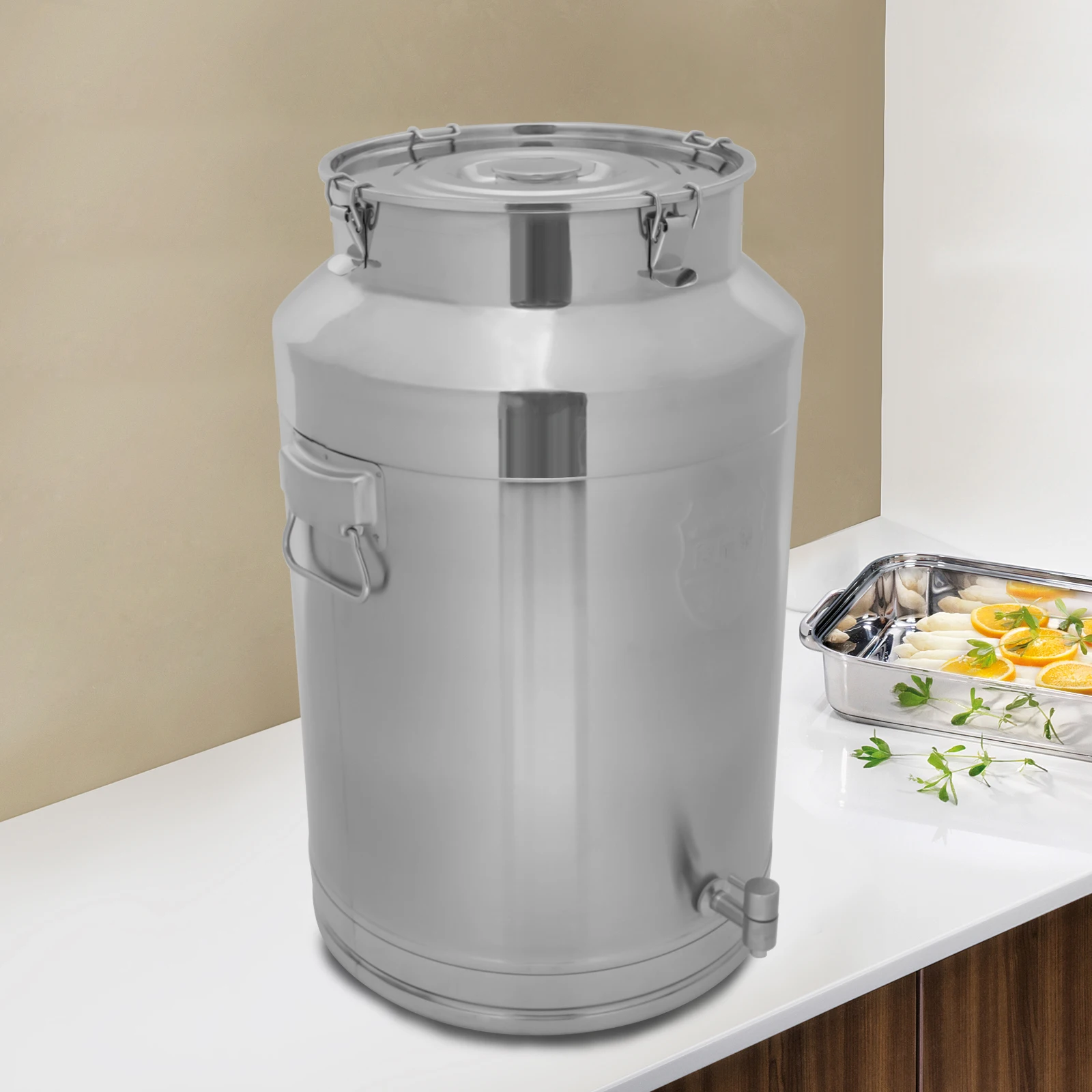 304 Stainless Steel 76L Milk Barrel Sealed Barrel with Faucet Thickened Insulation Barrel Large Capacity Bucket