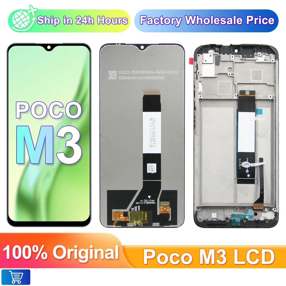 

6.53" Original For Xiaomi Poco M3 LCD Display+Touch Screen Panel Digitizer Assembly For Poco M2 for Redmi 9T Screen Replacement