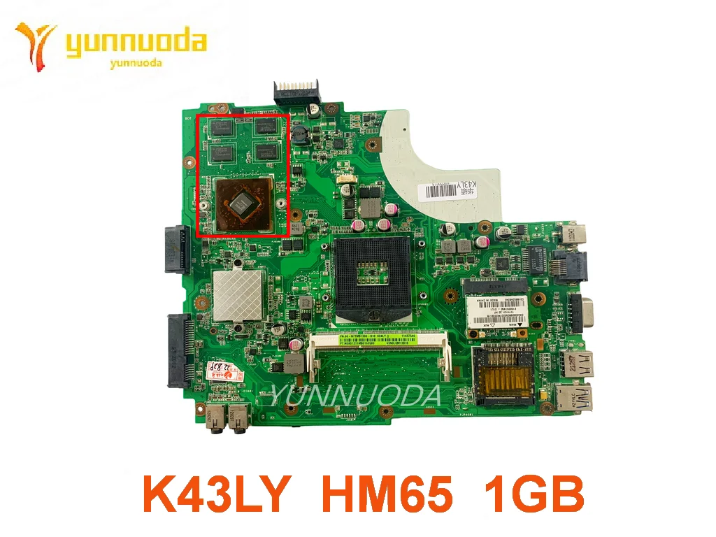 Original For ASUS  K43LY Laptop  motherboard K43LY  HM65  1GB   tested good free shipping