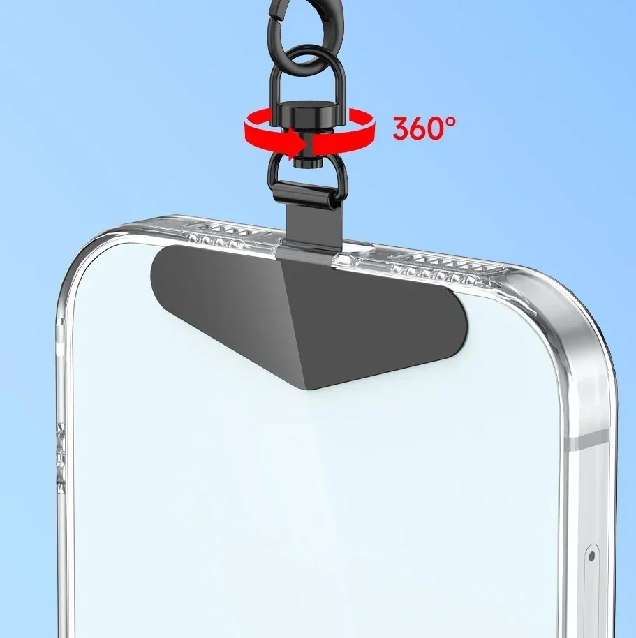 Cordón para teléfono antiextravío, conector universal de repuesto, clip de sujeción, adaptador de tarjeta de metal para iPhone Samsung, ajuste seguro 3