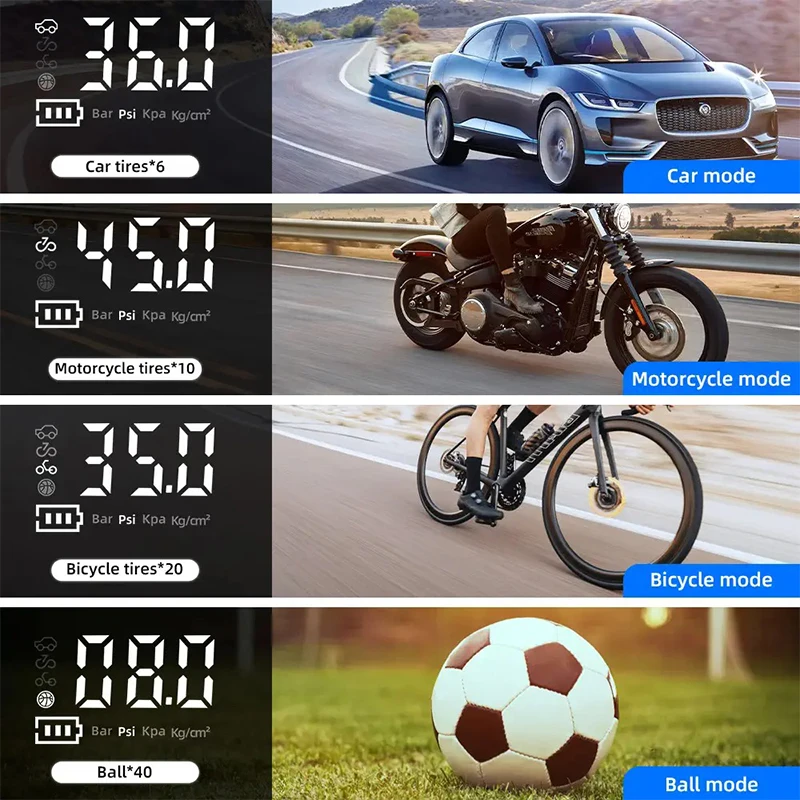 6000mAh Car Electrical Air Pump Portable Wireless Compressor Tire Inflatable deflate Inflator LED USB Charge Motorcycle Bike