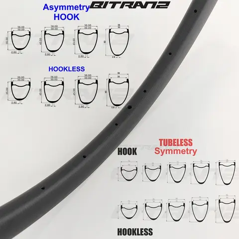 Gravel Carbon Rim 36mm 30mm Width 700C Road Bike 30/35/40/45/50mm Depth Clincher Tubeless Hook Hookless Disc 24 28 32H UD Marble