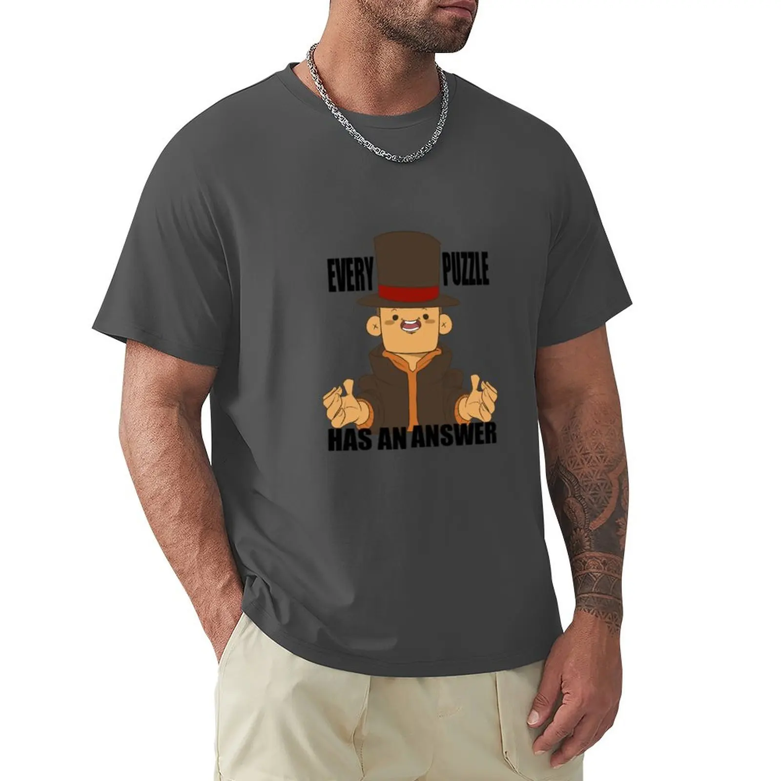 

Professor Layton- Puzzling T-Shirt oversized aesthetic clothes kawaii clothes mens t shirt