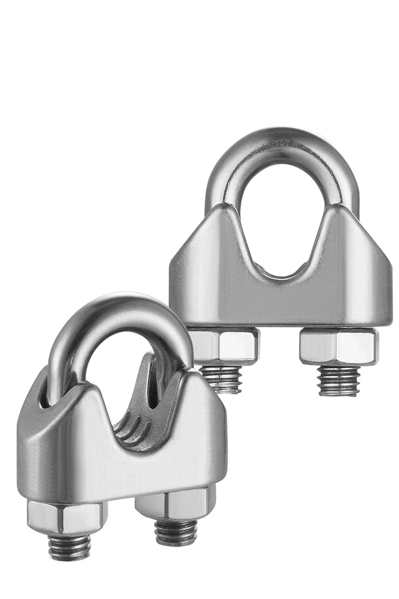 1/4/10PC Silver A2 Stainless Steel U-Bolt Type Wire Rope Clip M2 M3 M4 M5 M6 M8 M10 M12mm Clamp Bolt Household Hardware Working