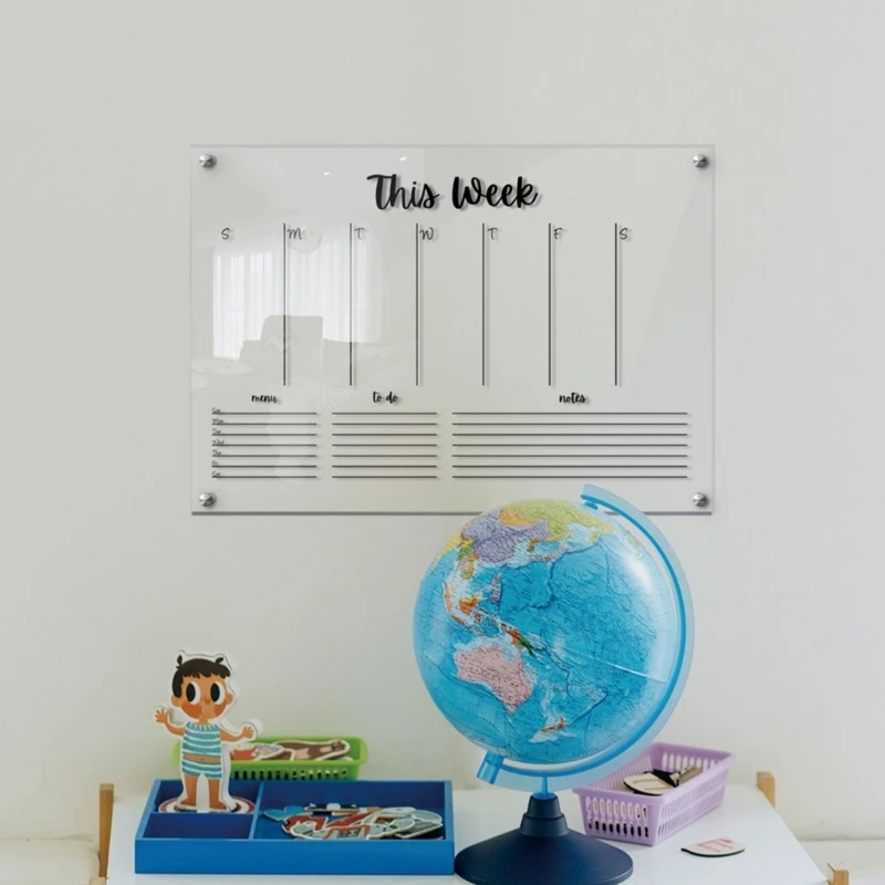 Reusable Calendar Whiteboard Weekly Planner Acrylic Calendar Board To Do List Whiteboard for Wall Decorative